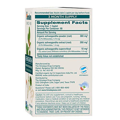 Himalaya Organic Ashwagandha Root - 90 Day Supply | Stress & Adrenal Support