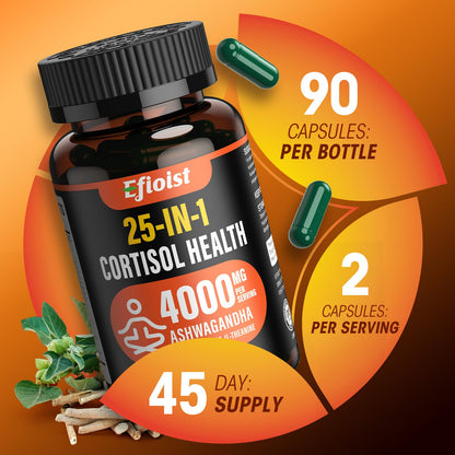 Cortisol Supplement for Women – 25-in-1 Reducer | 90 Capsules