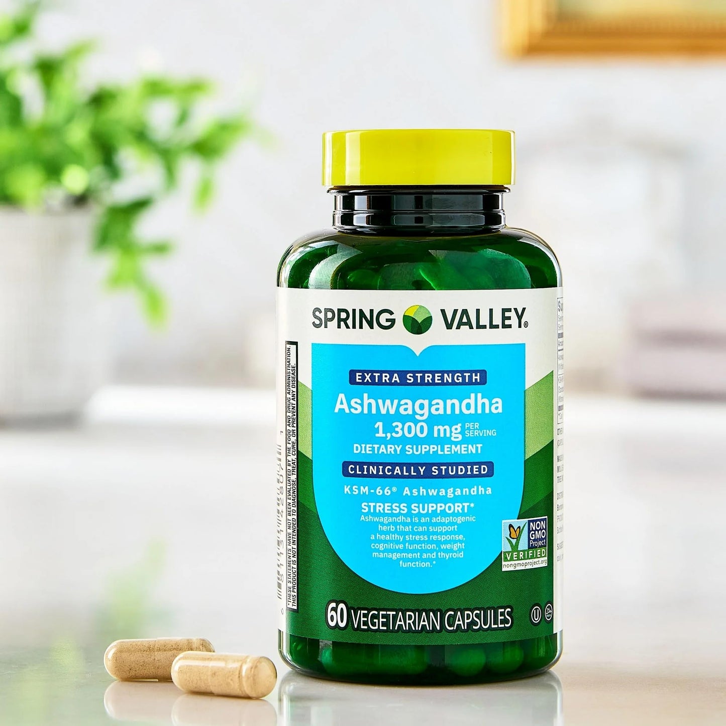 Extra Strength Ashwagandha 1300 mg – 60 Vegetarian Capsules | Stress & Mood Support
