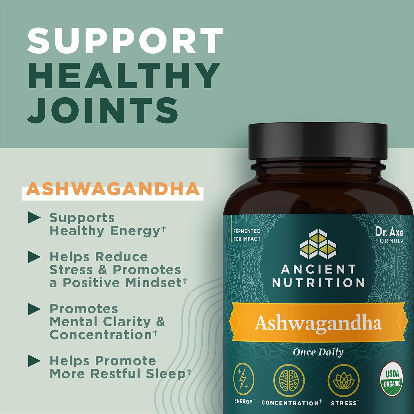 Ancient Nutrition Ashwagandha Tablets – Stress Relief, Energy, Mental Clarity, 30 Capsules (Paleo & Keto Friendly)