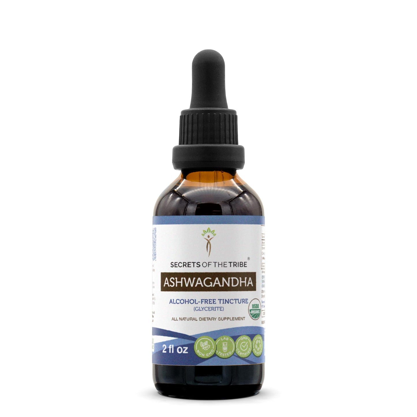 Ashwagandha USDA Organic Tincture (Alcohol-Free) 2 FL OZ – Anti-Stress & Relaxation | Withania Somnifera