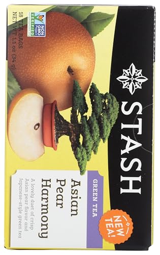 Asian Pear Harmony Green Tea Stash Tea 18 Bag – Light Japanese Green Tea with Asian Pear