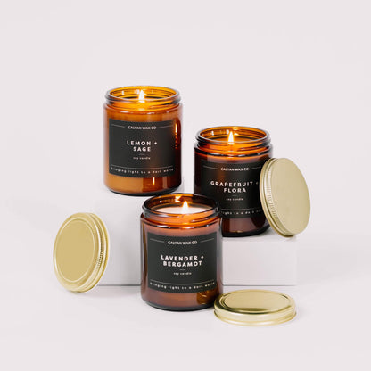 Calyan Wax Co. Aspen & Fog Candle – 7.2oz, 57 Hour Burn, Non-Toxic Soy