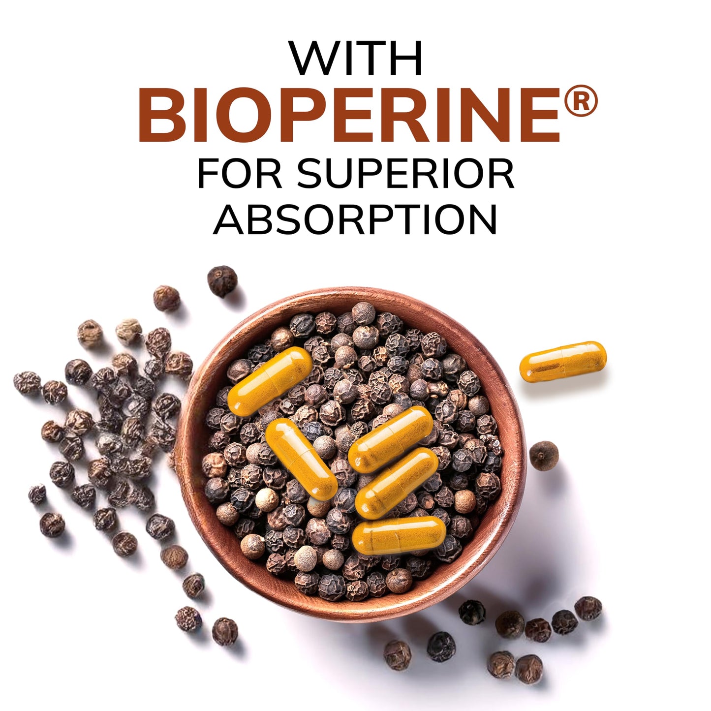 aSquared Nutrition Turmeric Curcumin 1300mg + BioPerine – 60 Capsules | 95% Curcuminoids