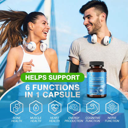 ASSR Triple Magnesium Complex – 300mg Mg (Glycinate, Malate & Citrate) | Supports Relaxation, Muscle & Nerve Health | Vegan, Non-GMO | 120 Capsules