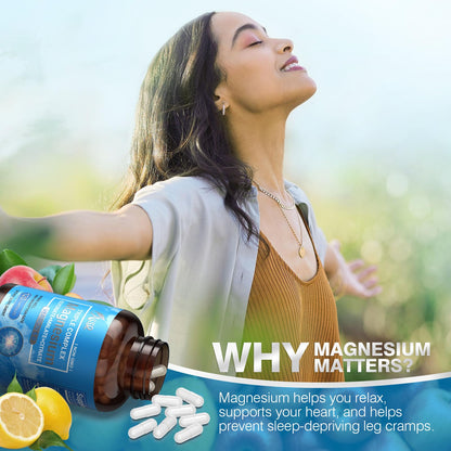 ASSR Triple Magnesium Complex – 300mg Mg (Glycinate, Malate & Citrate) | Supports Relaxation, Muscle & Nerve Health | Vegan, Non-GMO | 120 Capsules