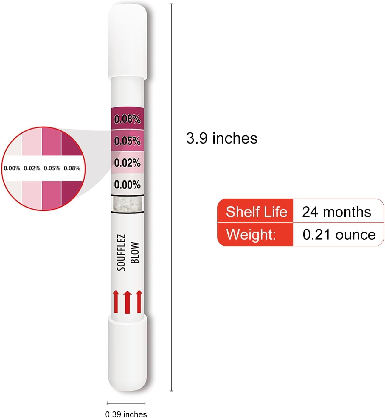 AssuTest 25-Tests Disposable Breathalyzer Kit – 4-Level Colorimetric Home BAC Test for Personal Use