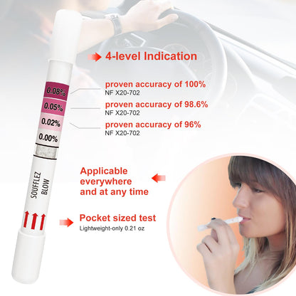 AssuTest 4-Level Disposable Breathalyzer Kit – 2 Tests | Home Use
