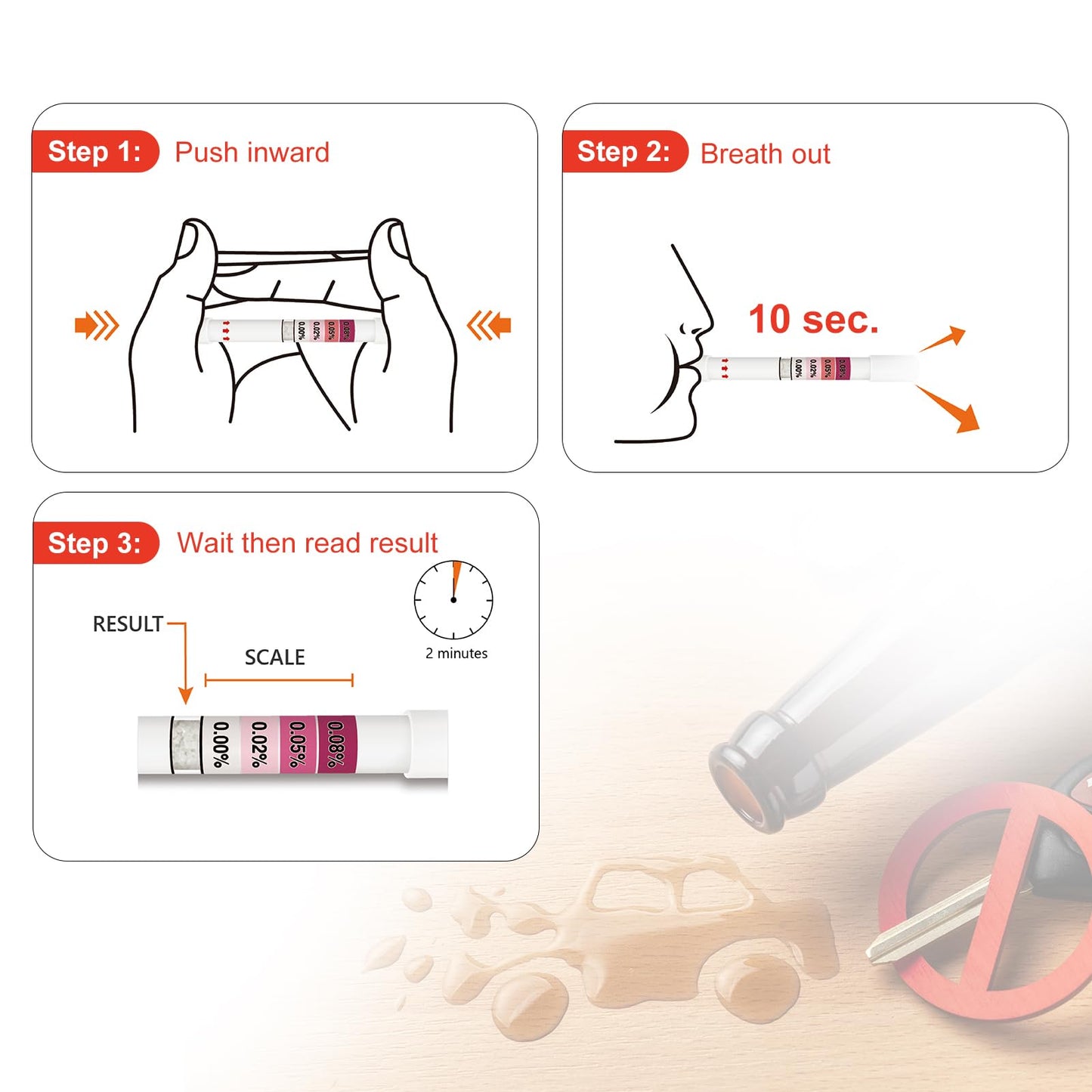 AssuTest 4-Level Disposable Breathalyzer Kit – 2 Tests | Home Use