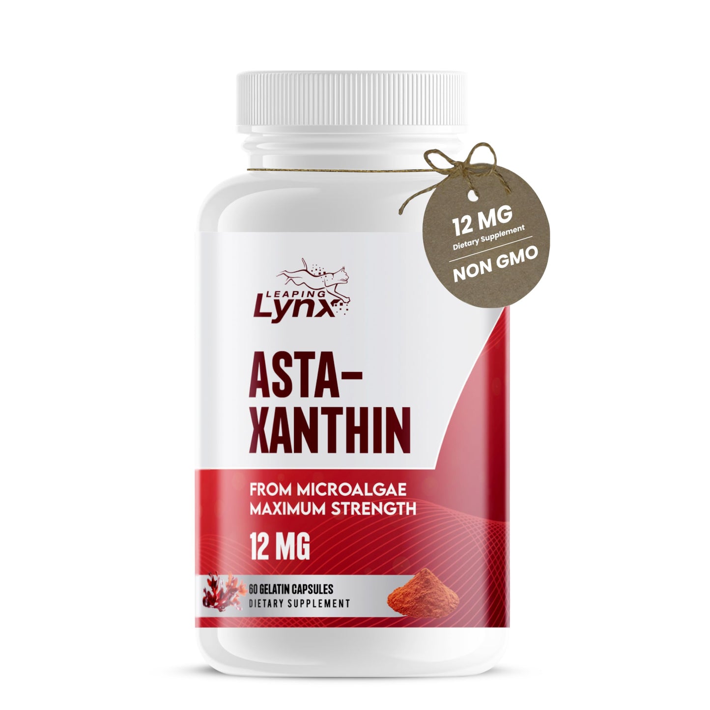 Astaxanthin 12mg – 60-Day Non-GMO Antioxidant for Skin, Eyes & Cellular Health