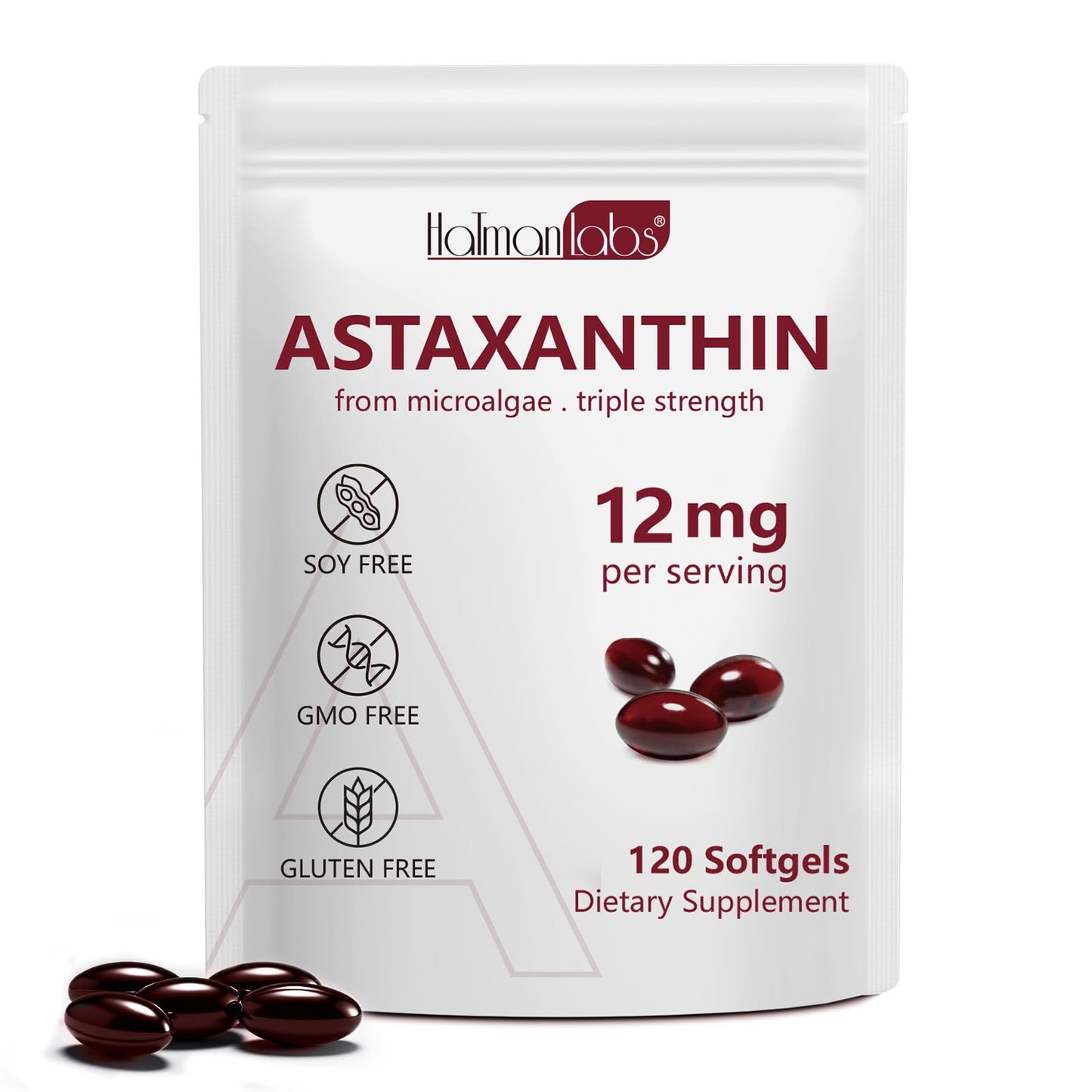 Astaxanthin 12mg – 120 Softgels (4 Month Supply) Premium Antioxidant Support