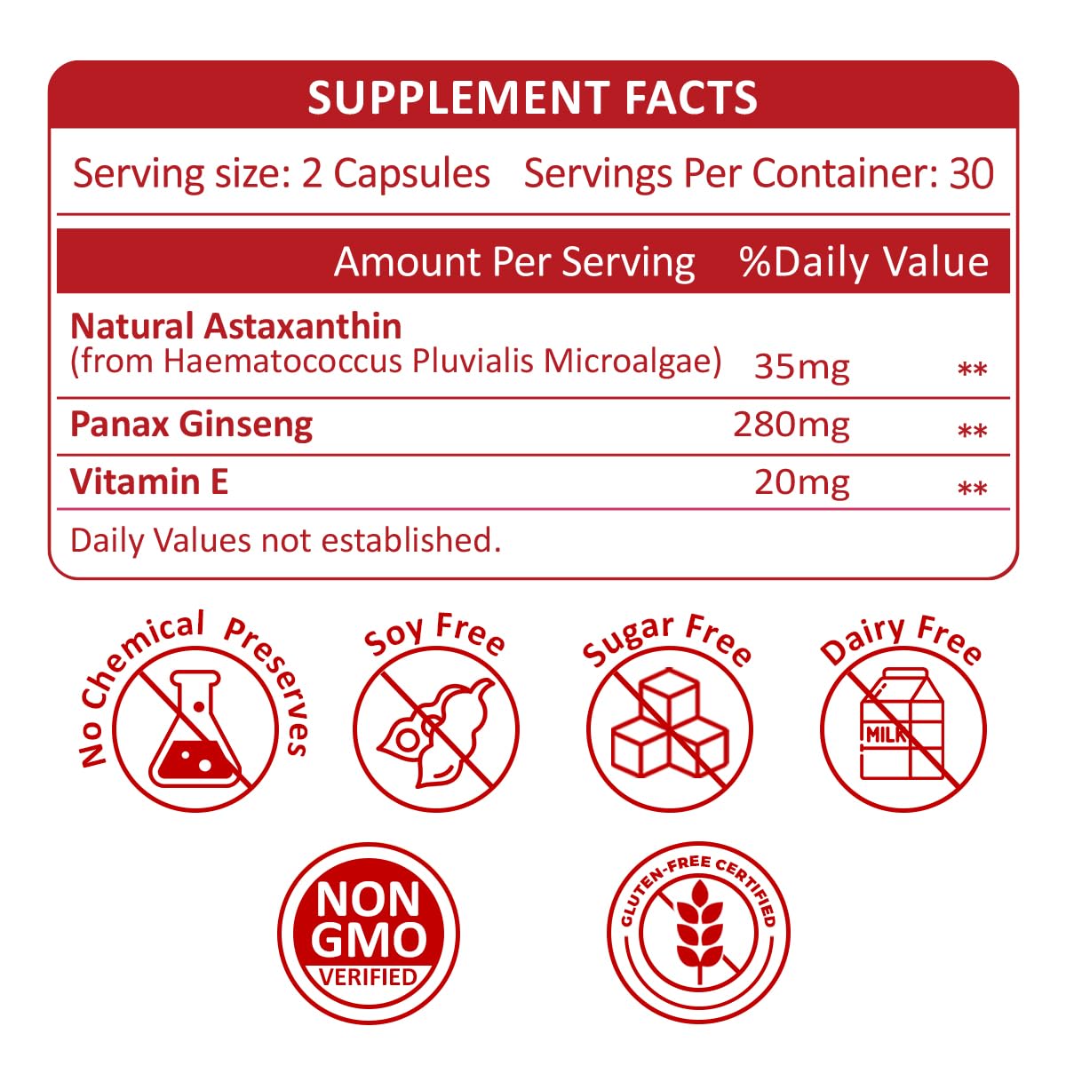 35mg Liposomal Astaxanthin Supplement – Antioxidant Support for Skin, Joints & Eyes (Vegan, Non-GMO)