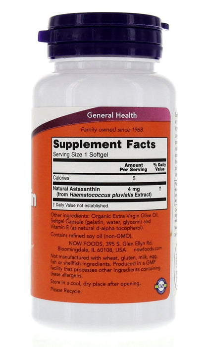 Astaxanthin 4mg 90 Softgels (Cellular Protection) (Pack of 2) - NOW