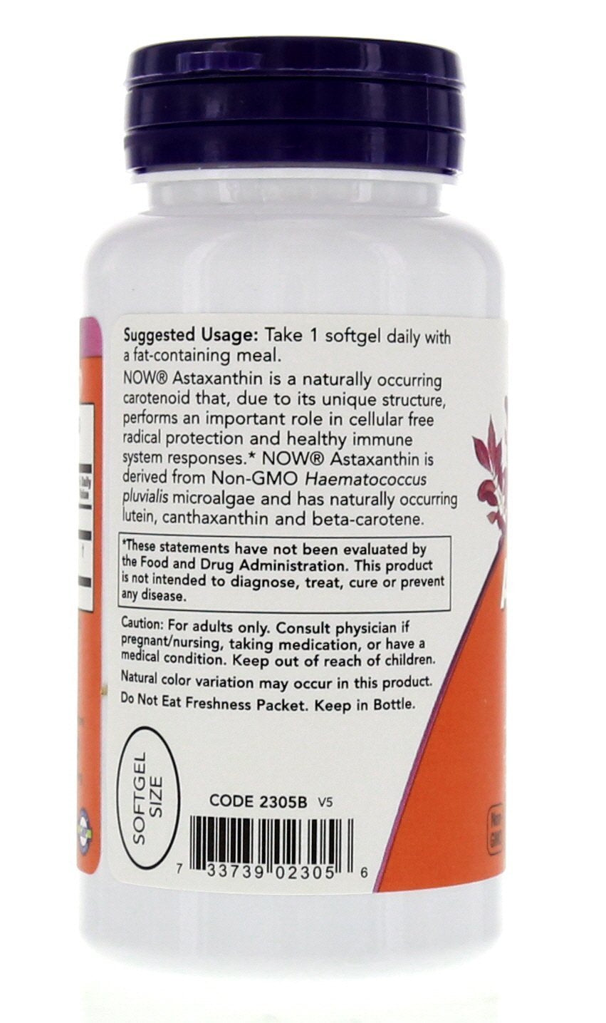 Astaxanthin 4mg 90 Softgels (Cellular Protection) (Pack of 2) - NOW