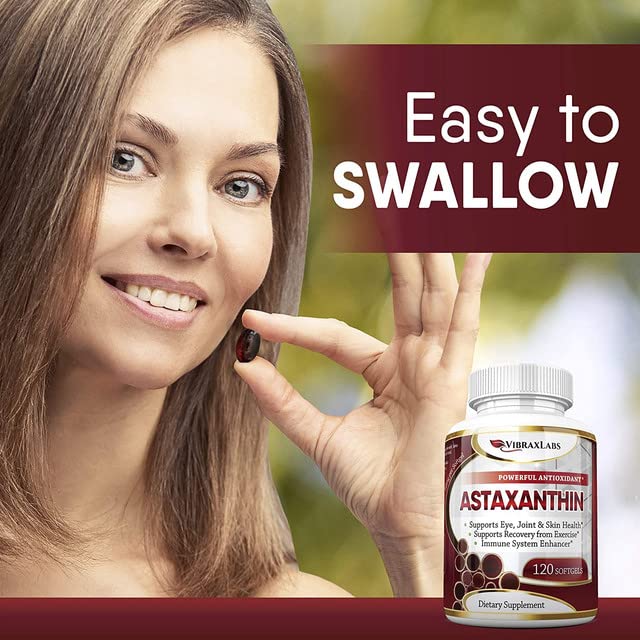 Astaxanthin 10mg Supplement | Pure Antioxidant from Microalgae | 120 Softgels