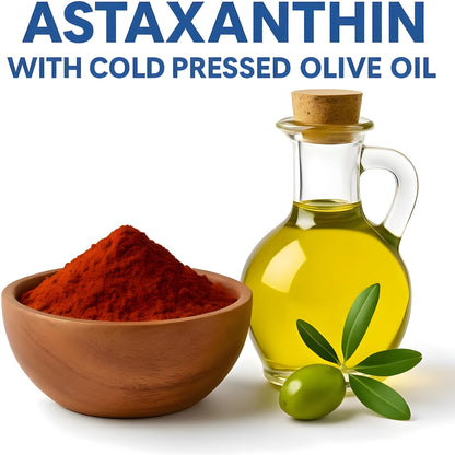 Astaxanthin Liquid Drops – 12mg per Serving with EVOO | Vegan