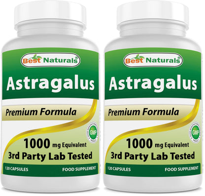Best Naturals Astragalus Capsule 1000 mg – 120 Count (Pack of 2)