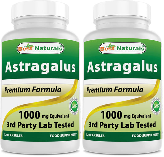 Best Naturals Astragalus Capsule 1000 mg – 120 Count (Pack of 2) BritishVita | Premium UK Vitamins & Wellness Supplements