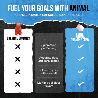 Animal Creatine Chews – 5g Creatine Monohydrate, AstraGin, Fruit Punch