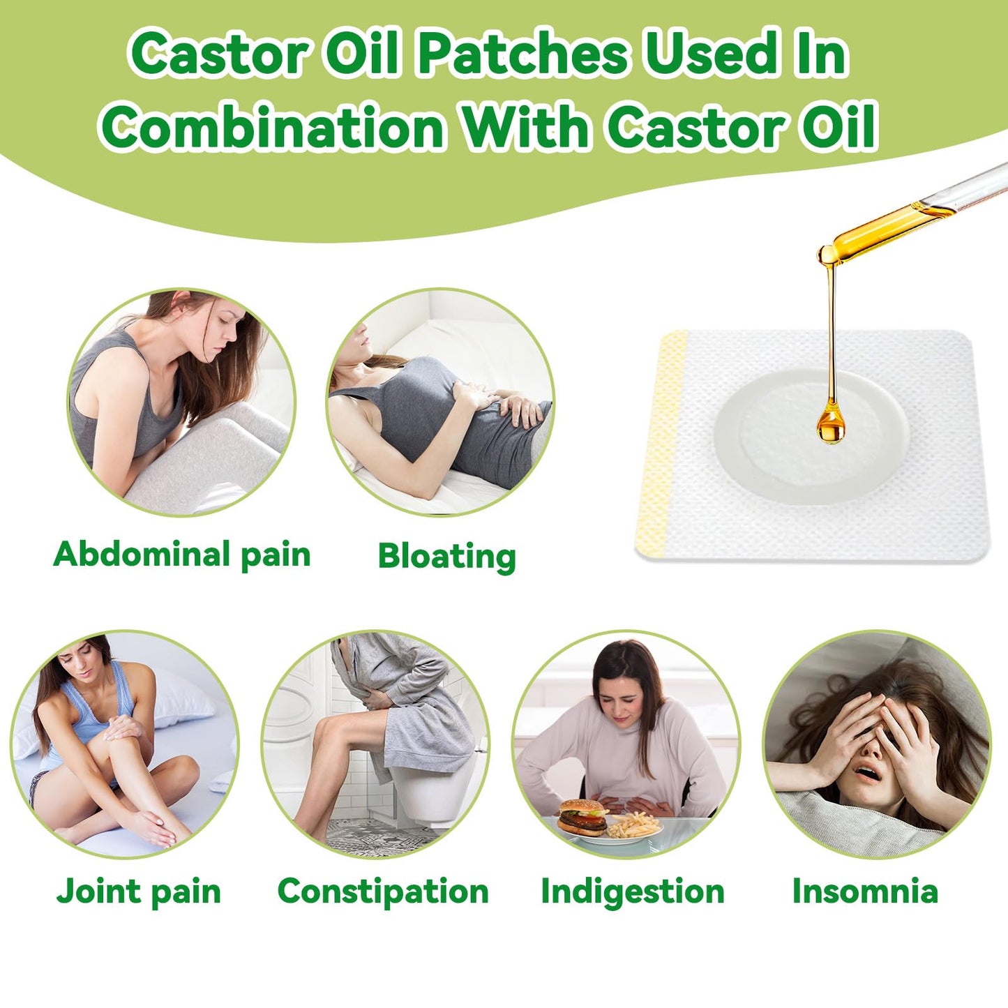 AstraVox 20pcs Castor Oil Patches for Belly Button – Self-Adhesive, Portable, Disposable (Oil Not Included)