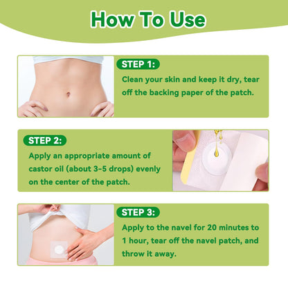 AstraVox 20pcs Castor Oil Patches for Belly Button – Self-Adhesive, Portable, Disposable (Oil Not Included)