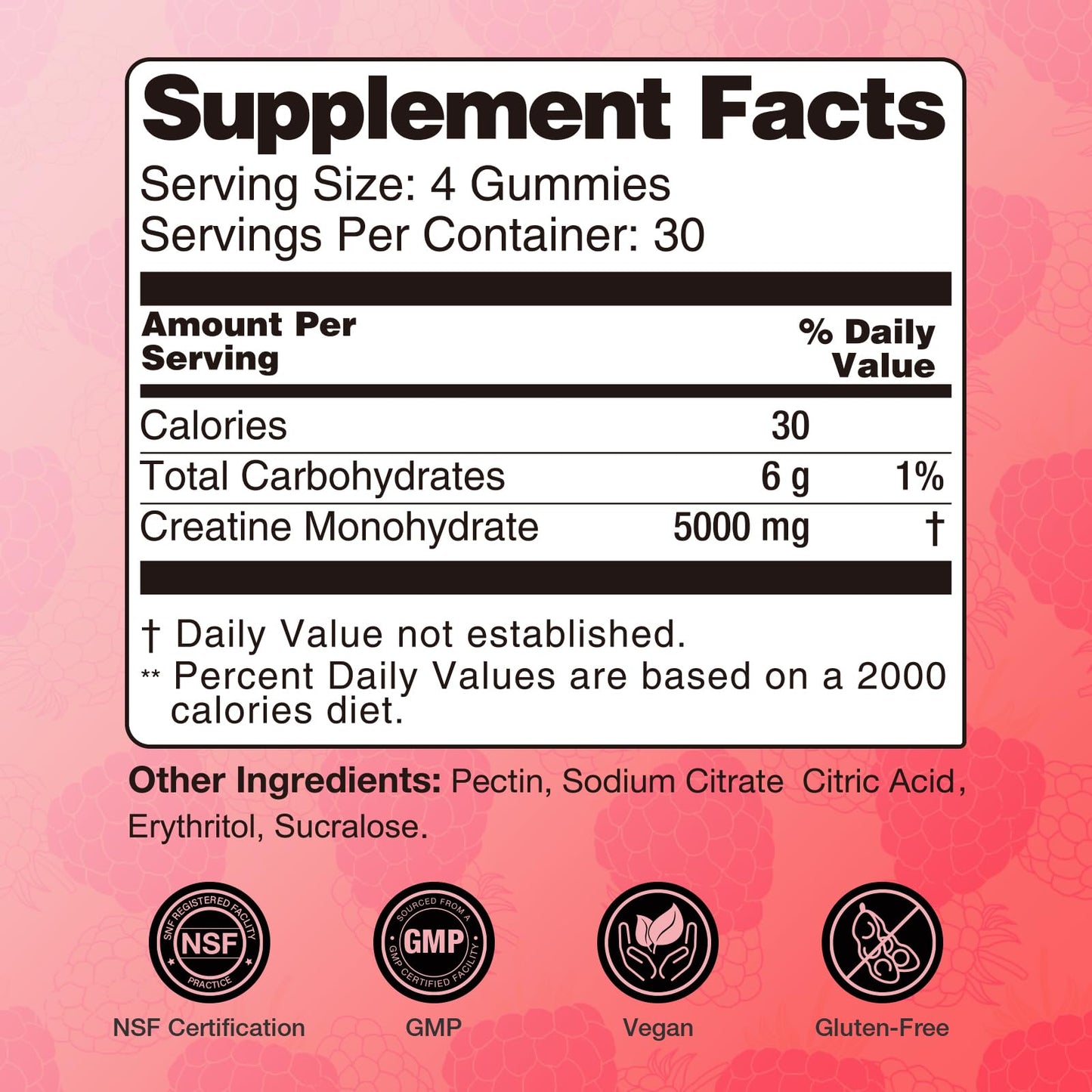 Asumtal Creatine for Women 5000 MG – Gummies (Sugar Free Raspberry)