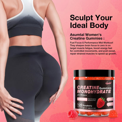 Asumtal Creatine for Women 5000 MG – Gummies (Sugar Free Raspberry)