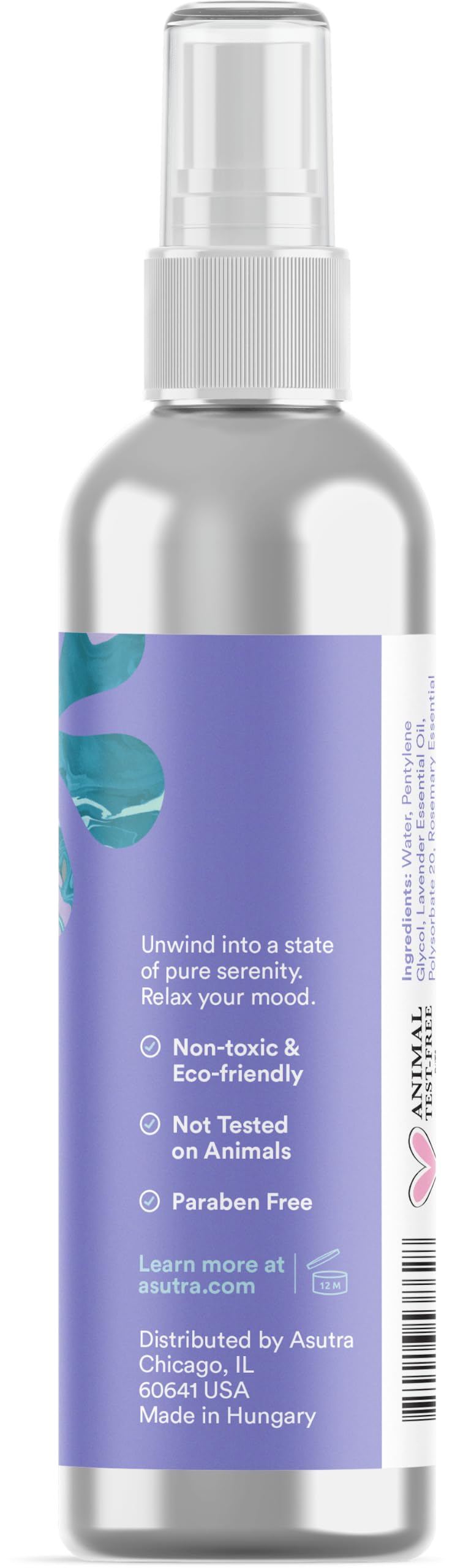 ASUTRA Lavender & Chamomile Pillow Spray – 4 oz Aluminum Bottle
