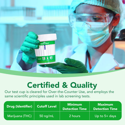 Easy@Home THC Urine Test Cup – 5-Minute Marijuana Drug Screen (1 Pack) #ECTH4-114A3