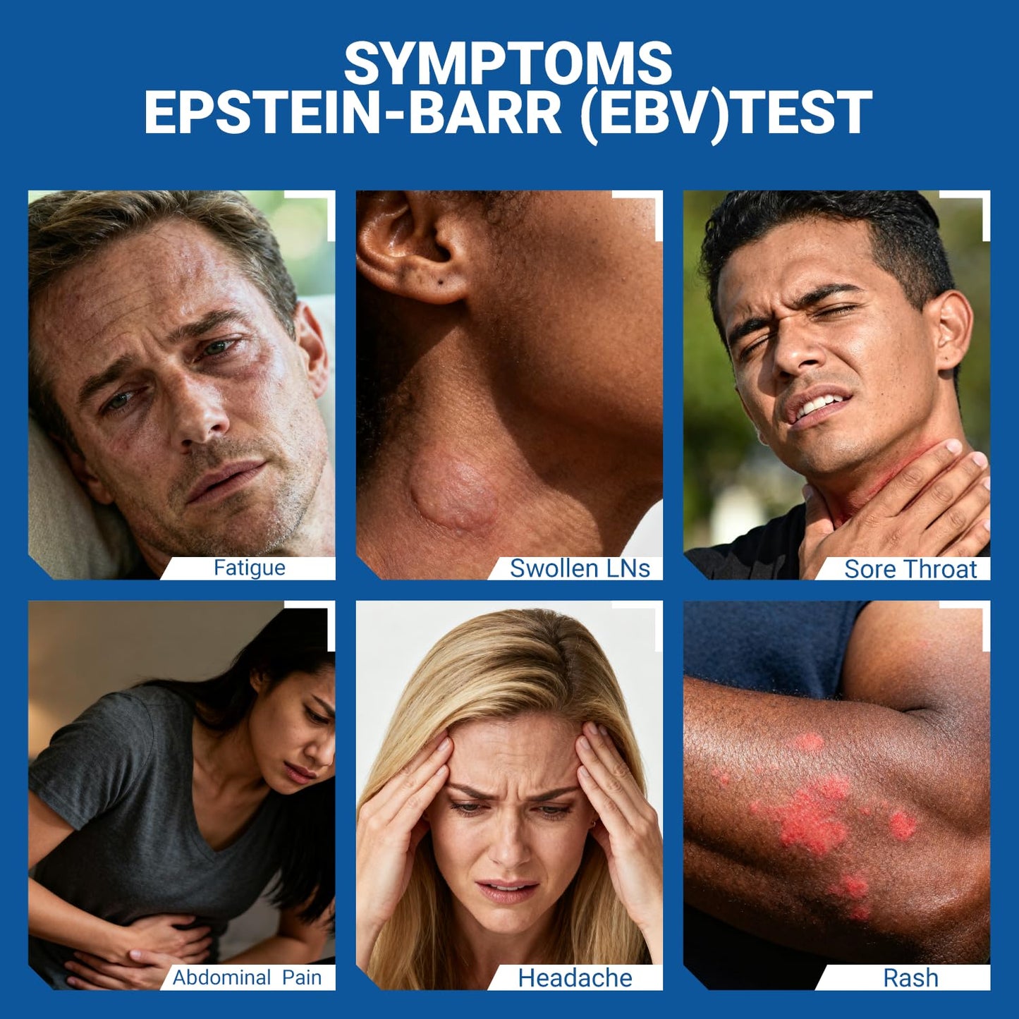 at-Home Epstein-Barr (EBV) Test Kit – Finger-Prick Sample, No Lab Visit Needed – Detects IgG to VCA & EBNA (In Vitro Diagnostic Use Only)