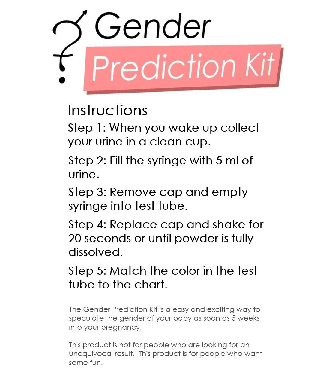 Baby Gender Prediction Test Kit | Early Pregnancy Sex Test at Home – Fun Gender Reveal Gift