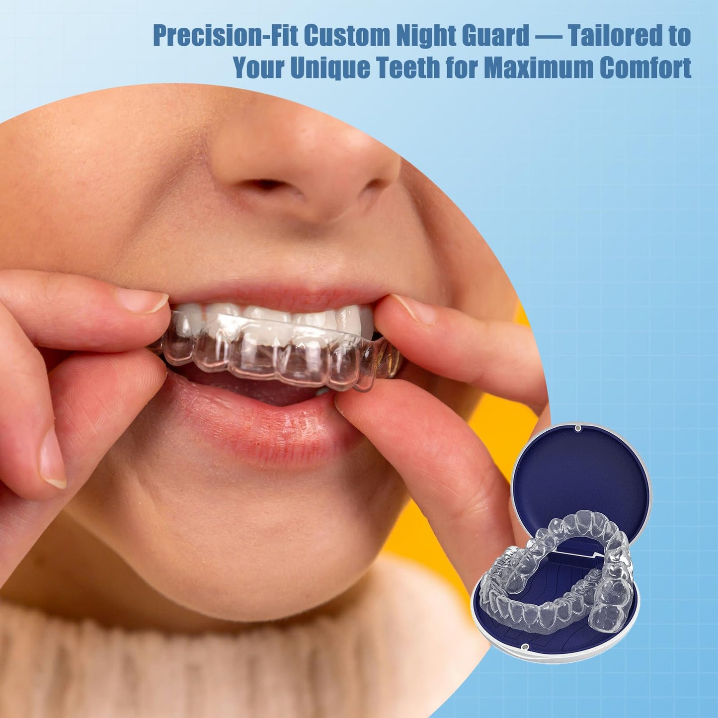 Dental Night Guard 2PCS – Custom Mouth Guard for Bruxism, TMJ & Teeth Clenching