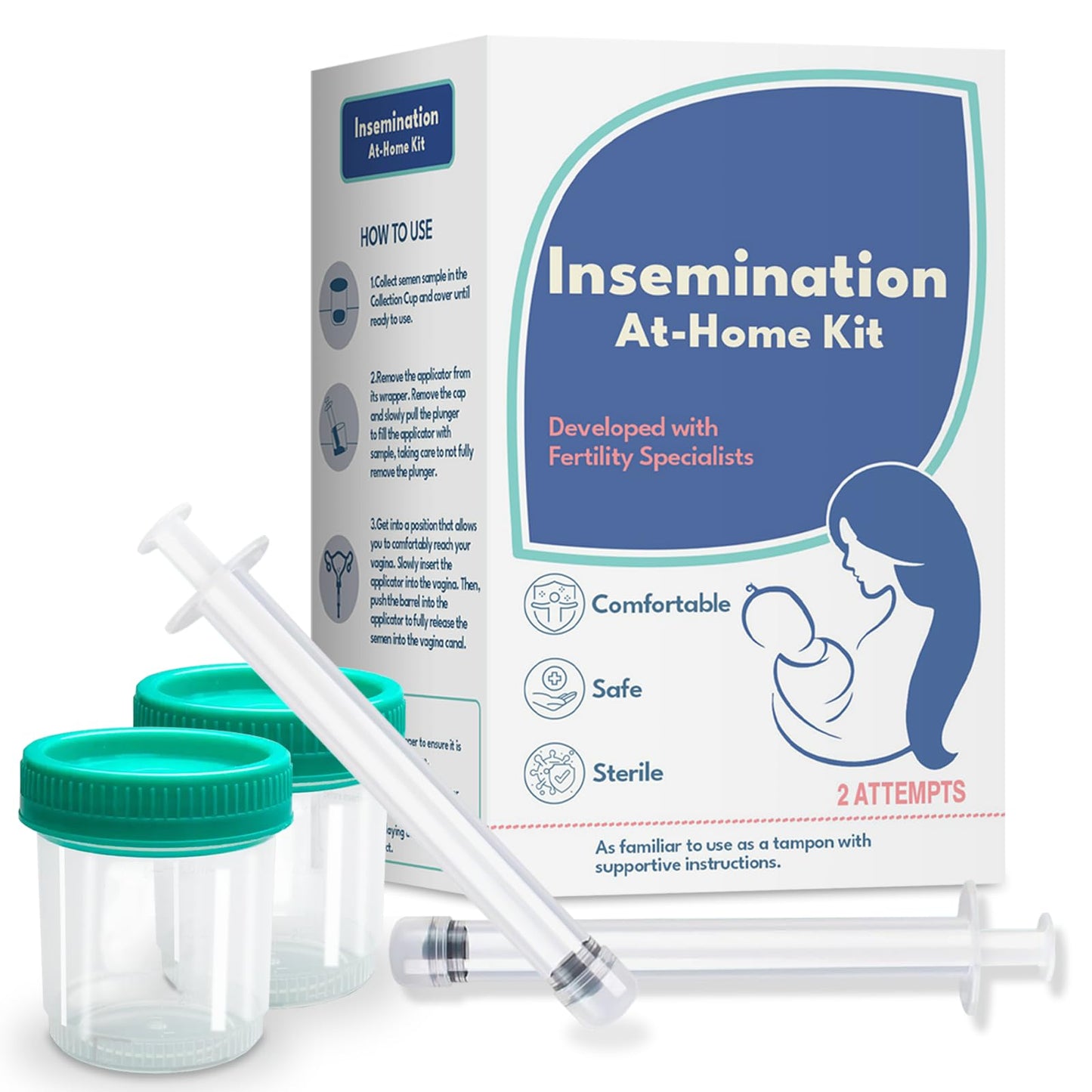 at-Home Insemination Kit | Sterile, Comfort-Optimized Artificial Insemination Kit for Women’s Pregnancy and Fertility Goals