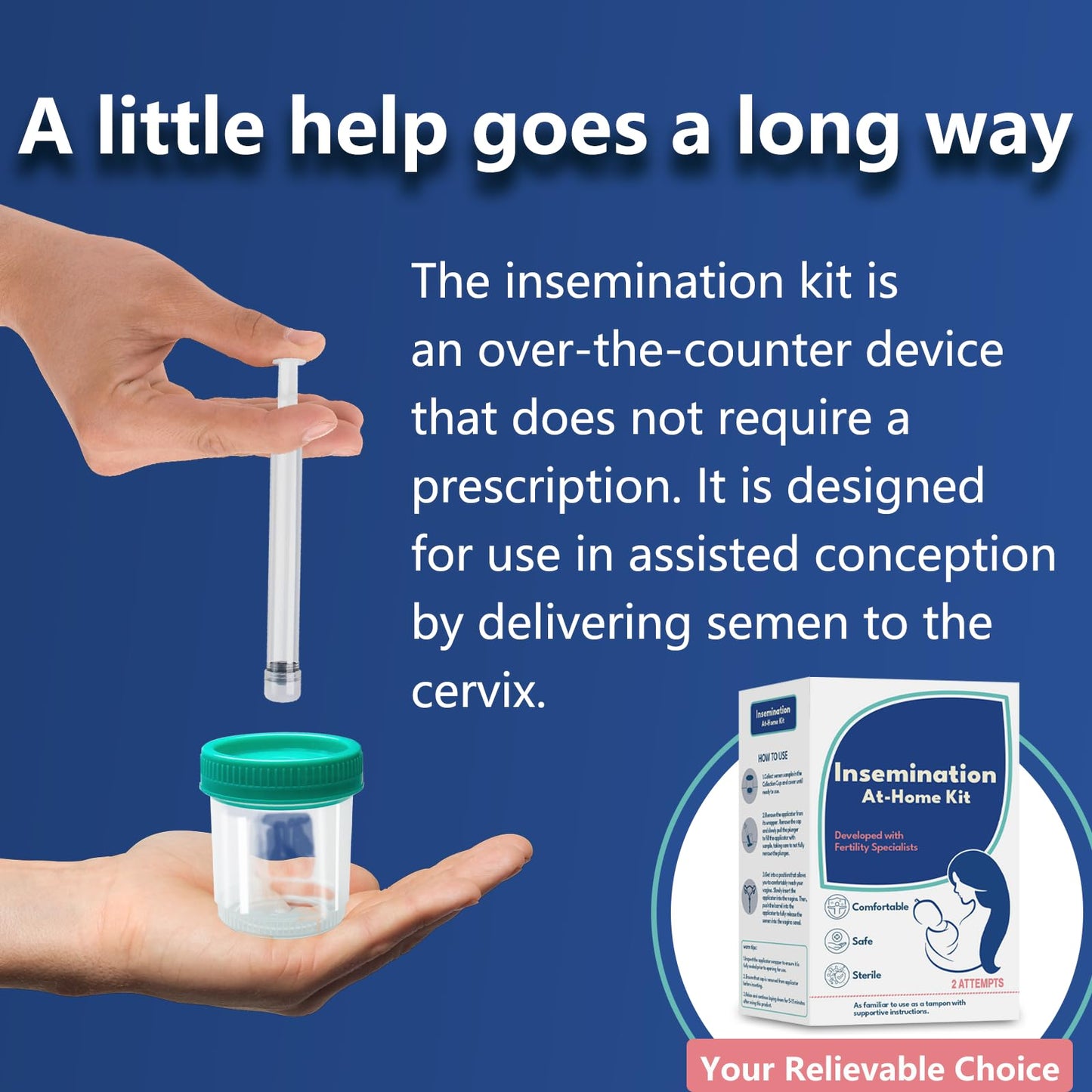 at-Home Insemination Kit | Sterile, Comfort-Optimized Artificial Insemination Kit for Women’s Pregnancy and Fertility Goals