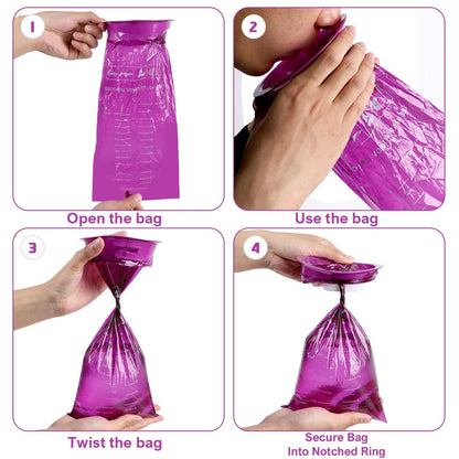 ATDAWN 24 Pack Emesis Bags – Disposable Vomit Bags for Travel, Car Sickness (Purple)