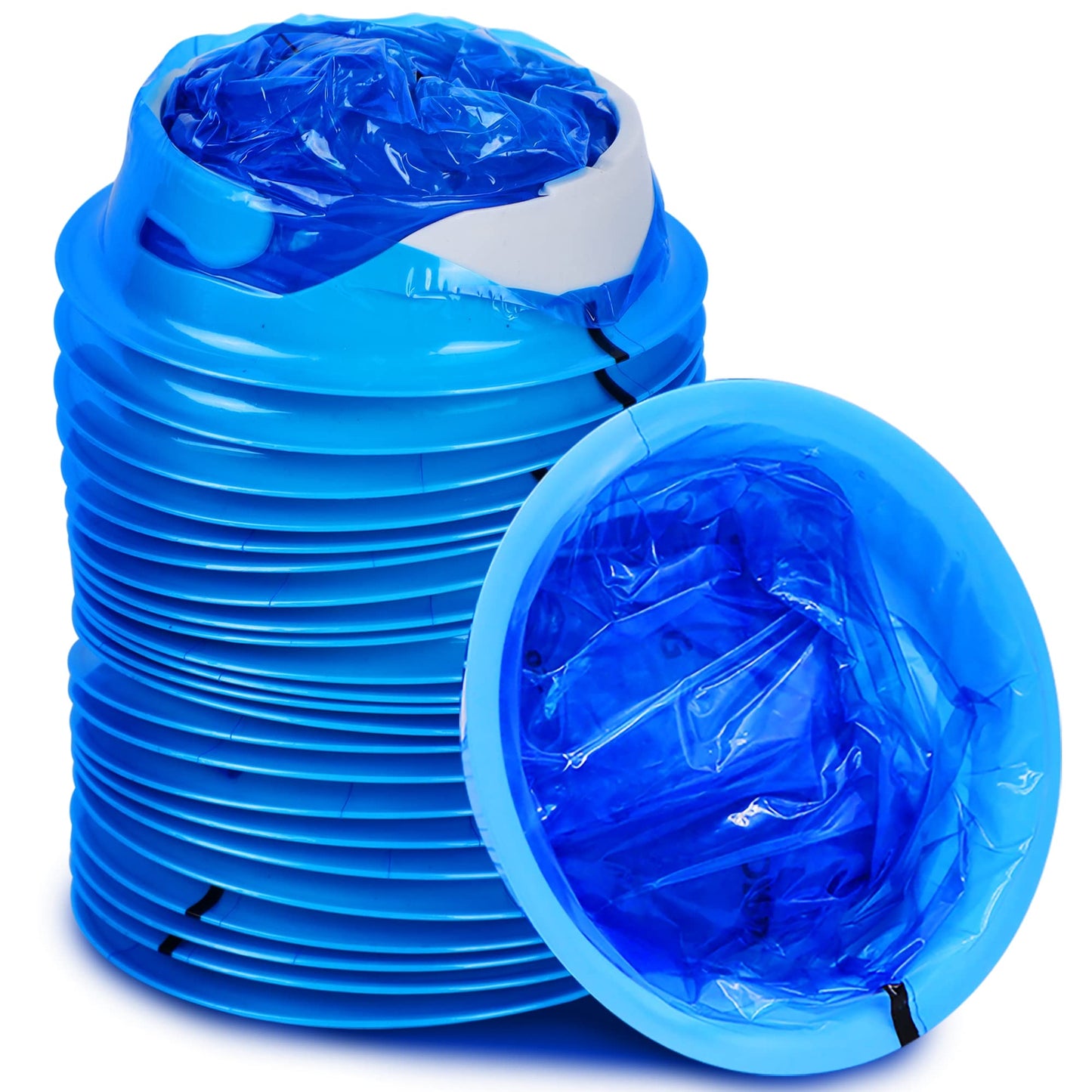 ATDAWN 24 Pack Emesis Bags – Disposable Vomit Bags for Travel & Car Sickness (Blue)