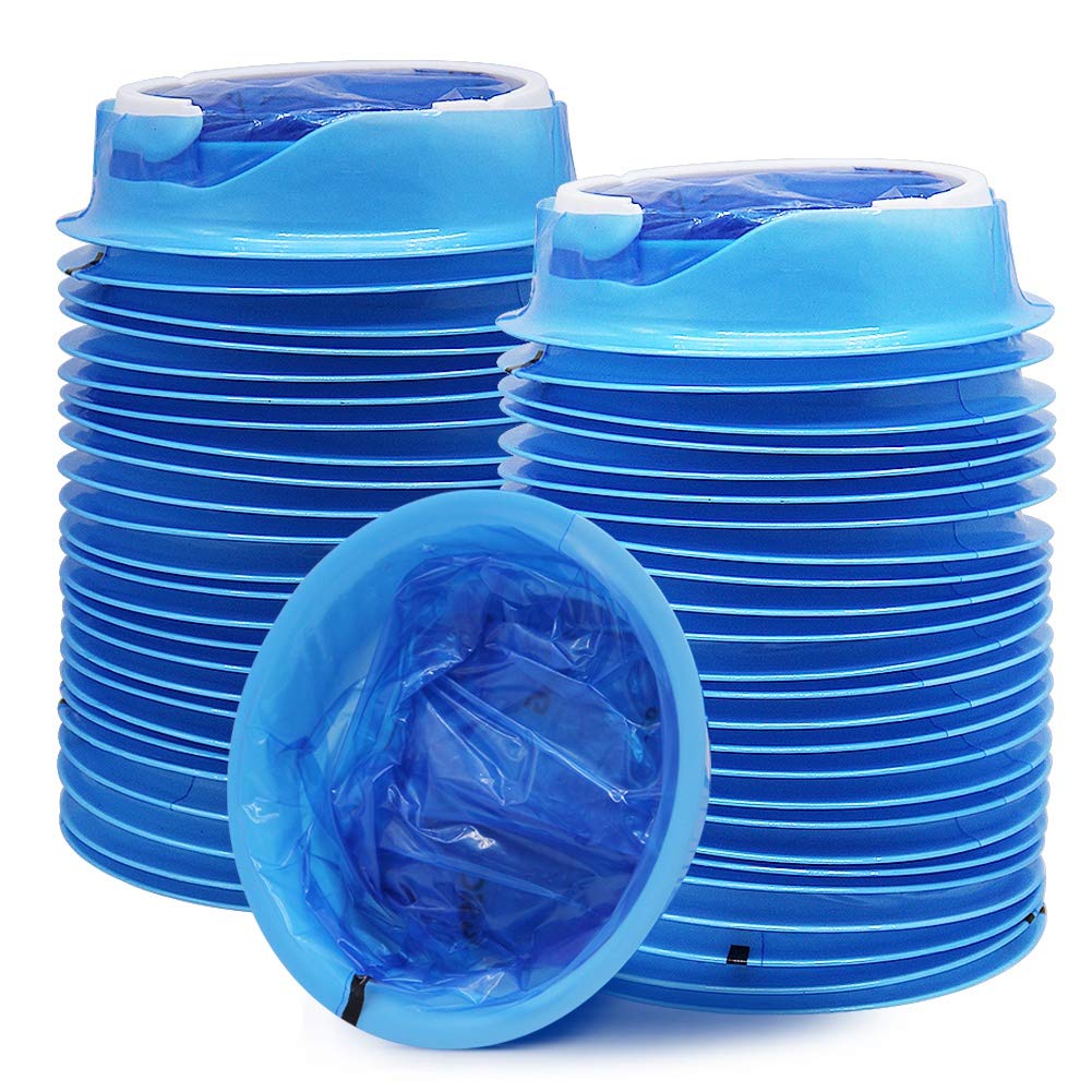 ATDAWN 50 Pack Emesis Bags - Disposable Vomit Bags for Travel & Motion Sickness Blue