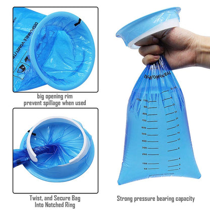 ATDAWN 50 Pack Emesis Bags - Disposable Vomit Bags for Travel & Motion Sickness Blue