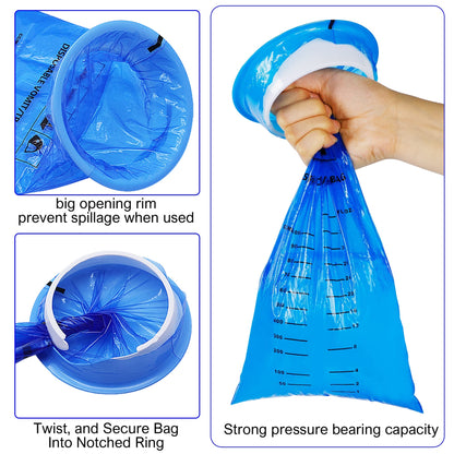 ATDAWN 24 Pack Emesis Bags – Disposable Vomit Bags for Travel & Car Sickness (Blue)