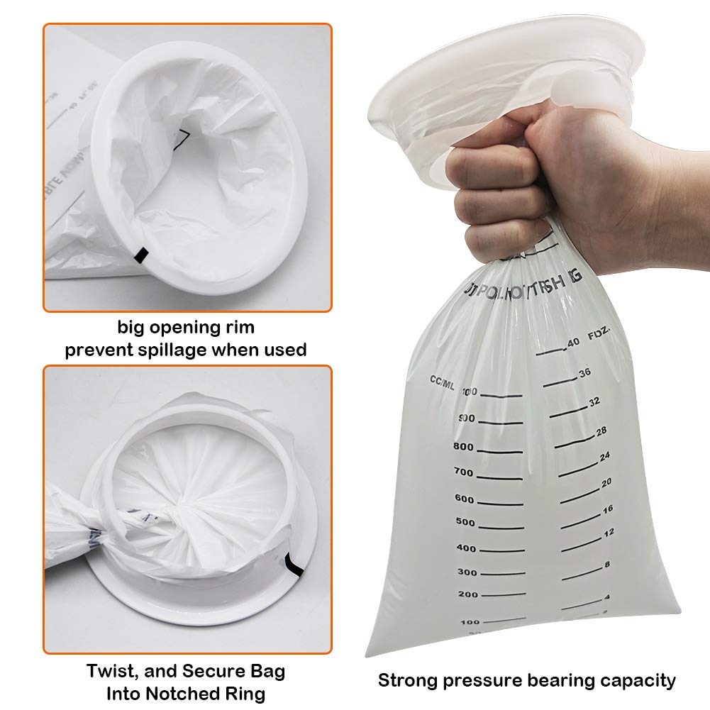 ATDAWN 50 Pack Emesis Bags – Disposable Vomit Bags for Travel, Car & Aircraft
