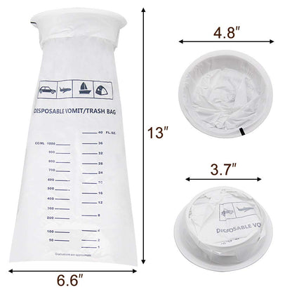 ATDAWN 50 Pack Emesis Bags – Disposable Vomit Bags for Travel, Car & Aircraft