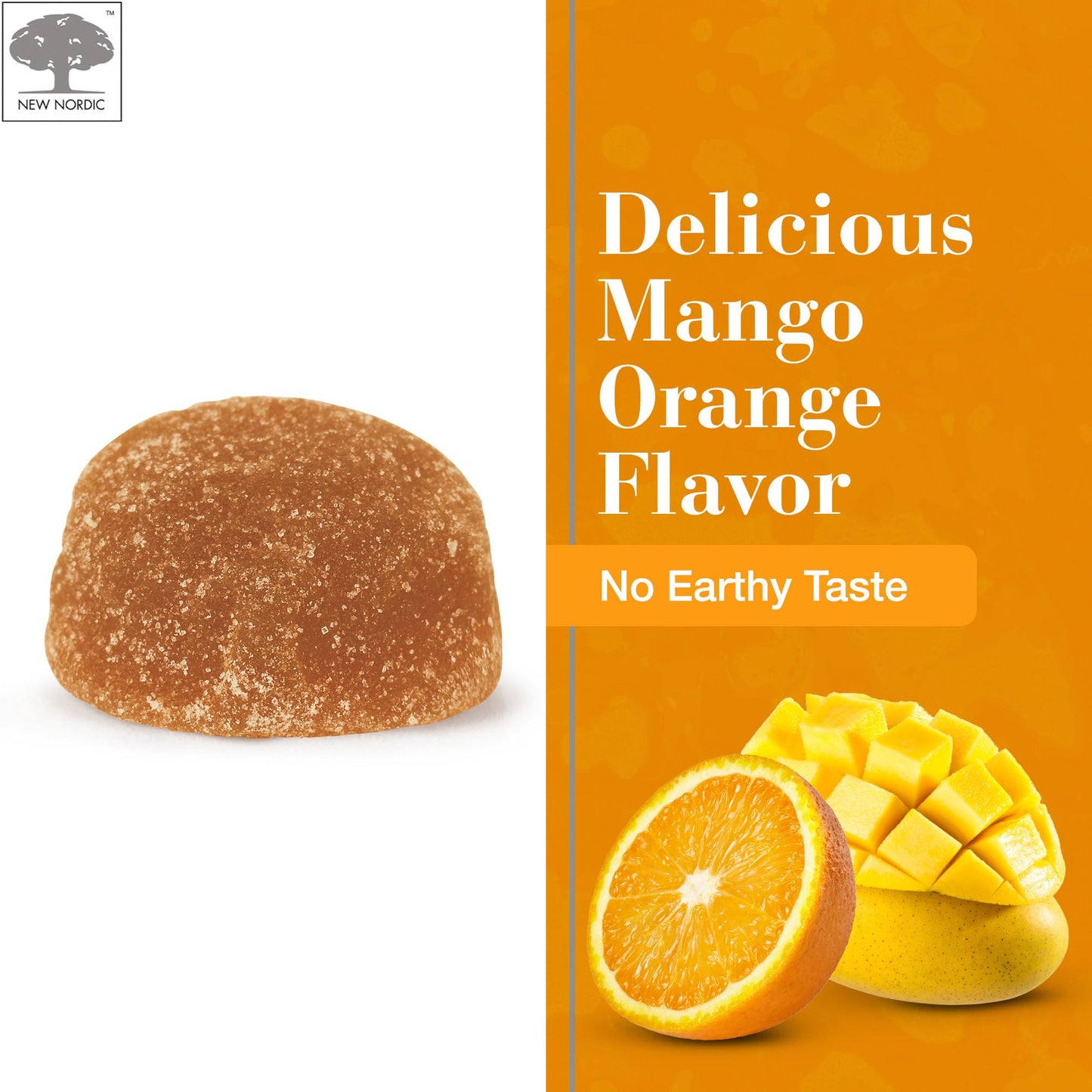 New Nordic Turmeric Curcumin Gummies – Mango Orange, Sugar Free, 300 mg Daily, 60 Count