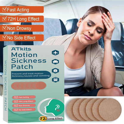 ATkits 40PCS Motion Sickness Patches — Natural Nausea Relief for Travel (Cruise, Car, Flight)