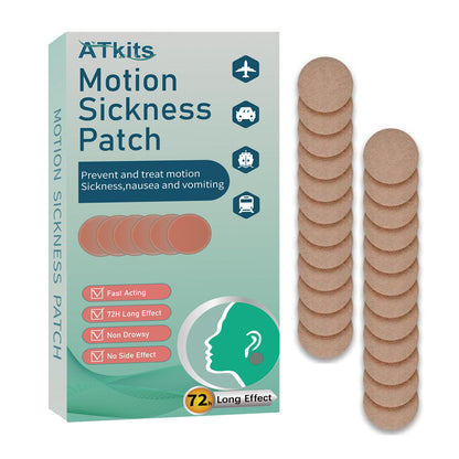 ATkits 40PCS Motion Sickness Patches — Natural Nausea Relief for Travel (Cruise, Car, Flight)