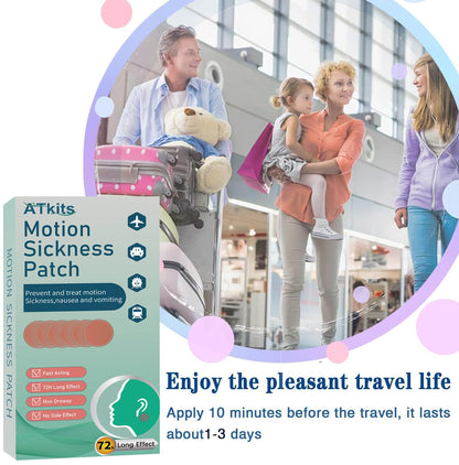 ATkits 40PCS Motion Sickness Patches — Natural Nausea Relief for Travel (Cruise, Car, Flight)