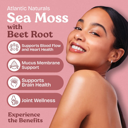 Atlantic Naturals Sea Moss with Beet Root Capsules – Premium Irish Sea Moss Multivitamin (120 ct) | Immune Support, Circulation & Athletic Performance