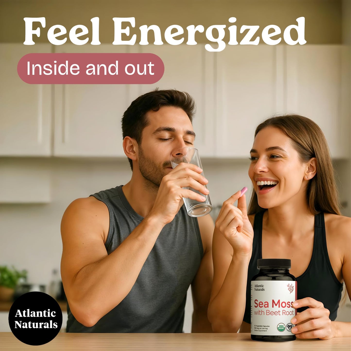 Atlantic Naturals Sea Moss with Beet Root Capsules – Premium Irish Sea Moss Multivitamin (120 ct) | Immune Support, Circulation & Athletic Performance