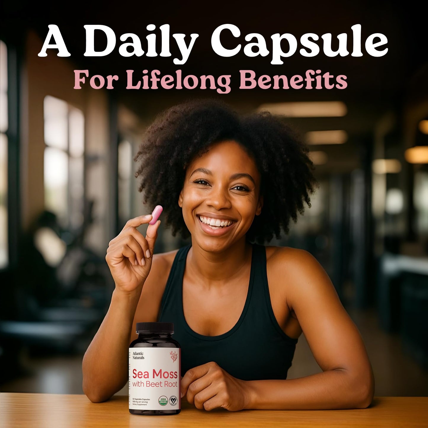 Atlantic Naturals Sea Moss with Beet Root Capsules – Premium Irish Sea Moss Multivitamin (120 ct) | Immune Support, Circulation & Athletic Performance