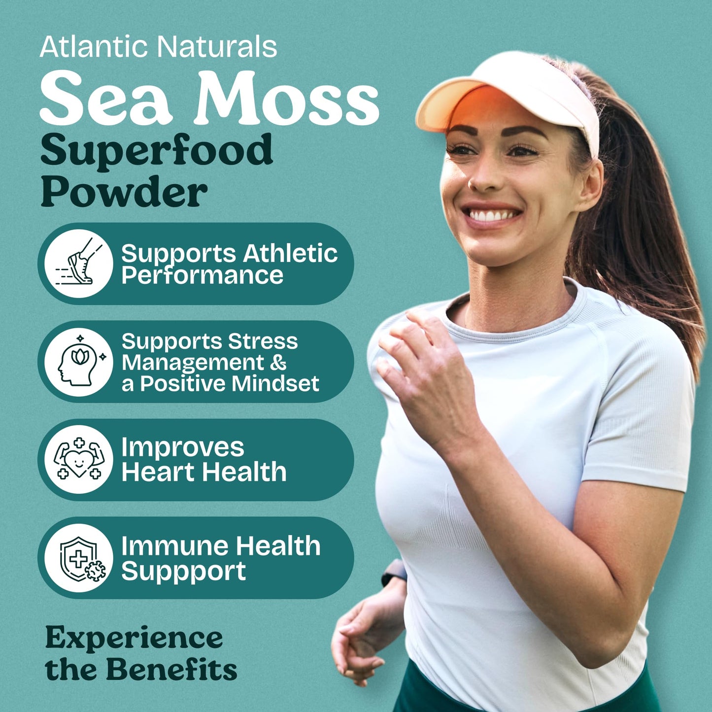 Atlantic Naturals Sea Moss Superfood Powder with Ashwagandha, Beet Root & Maca – Vanilla (150g)
