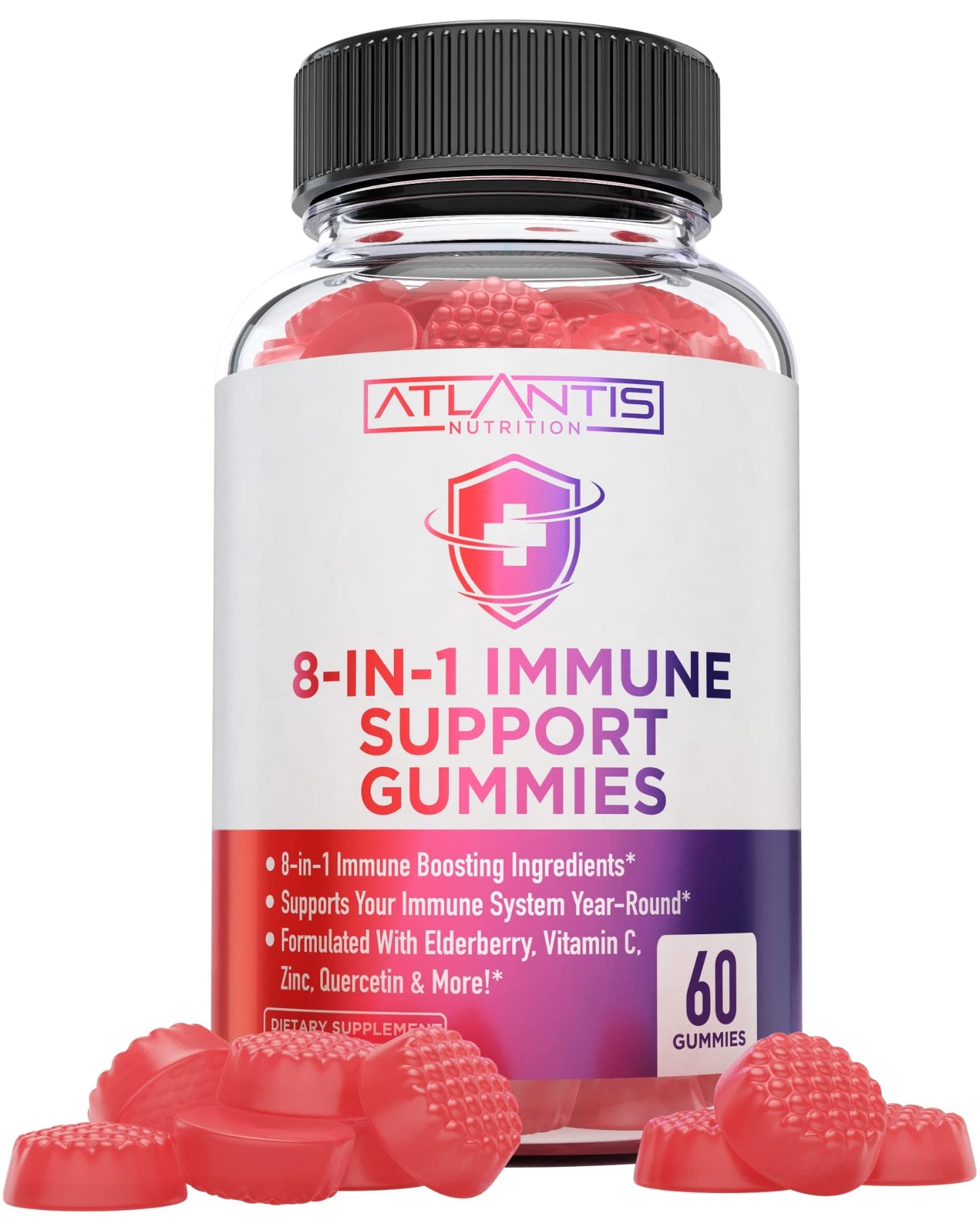 Atlantis Nutrition 8-in-1 Immune Gummies with Elderberry | Immune Support